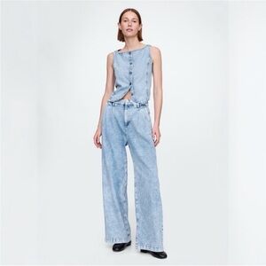 GAP 365 High Rise UltraSoft Pleated Denim Trousers NWT Size 4